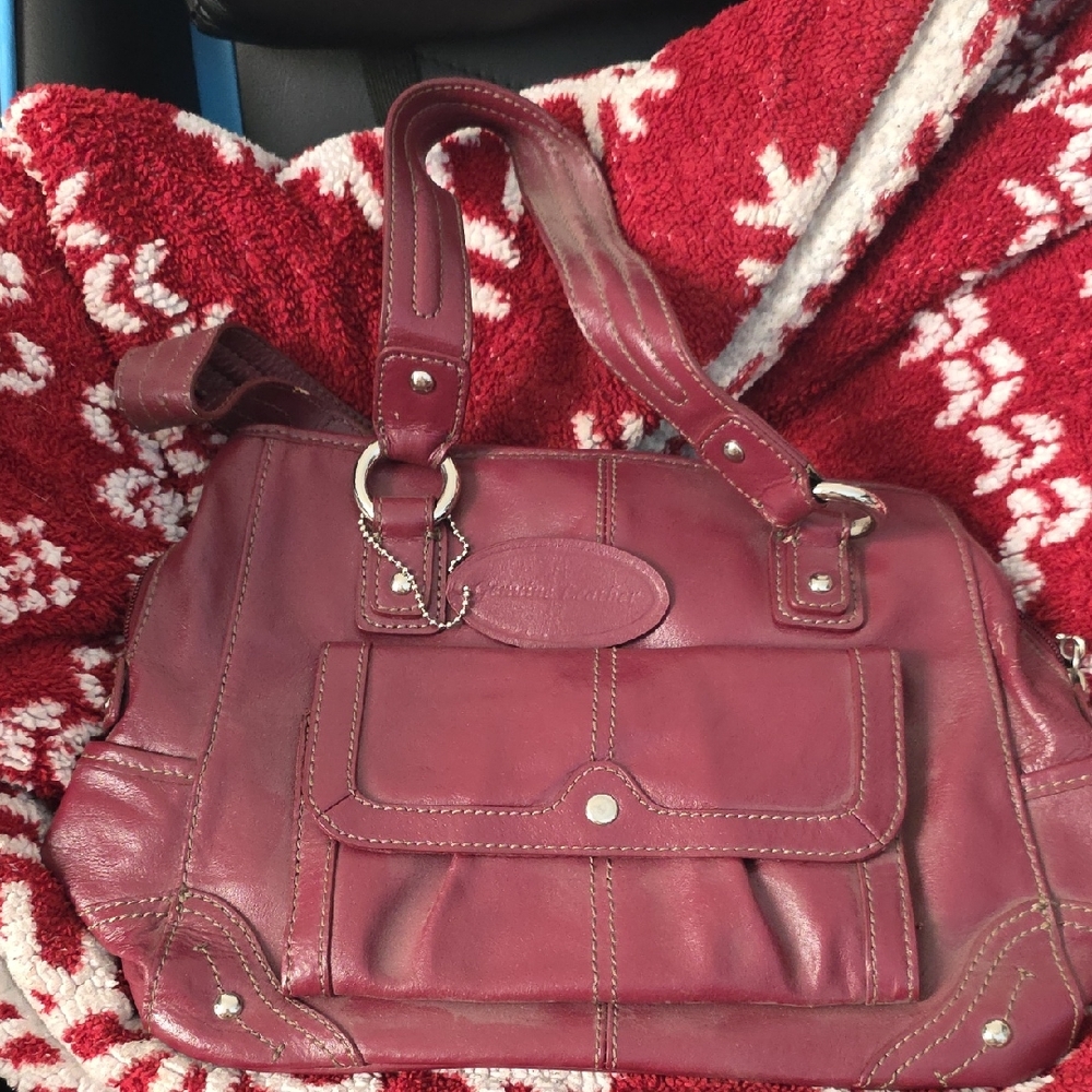 Black Rivet Maroon Shoulder Bag